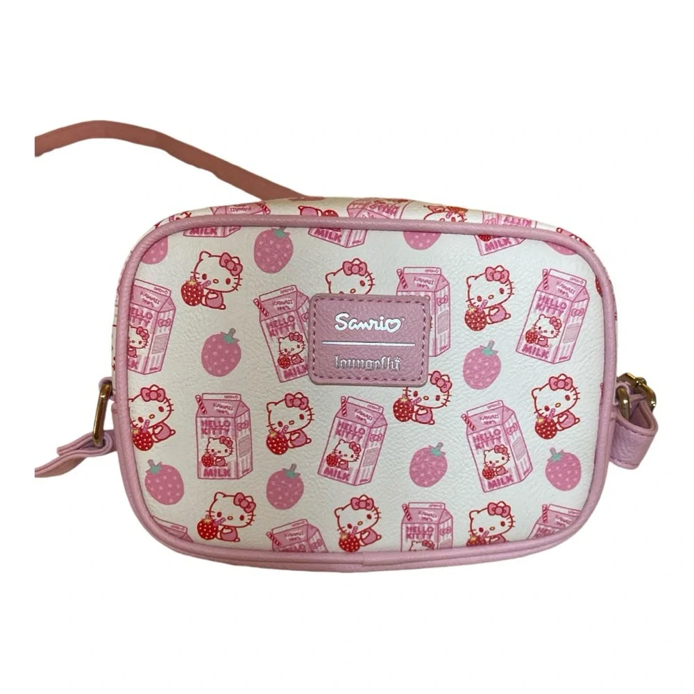 Hello Kitty by Sanrio Loungefly Strawberry Milk Crossbody Bag - Picture 4 of 4